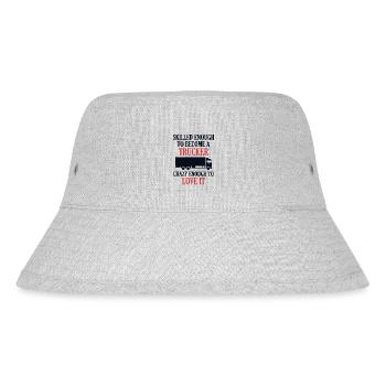 Qualifiziert genug, um ein Trucker Trucker Truck zu werden - Stanley/Stella recycelter Bucket Hat - Grau meliert - Vorne