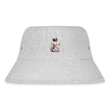 Kuh Spruch Nö für Jungen und Mädchen - Stanley/Stella recycelter Bucket Hat - Grau meliert - Vorne