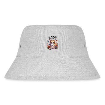 Cat Funny Saying Nope for Cat Lovers - Stanley/Stella Recycled Bucket Hat - heather grey - Front