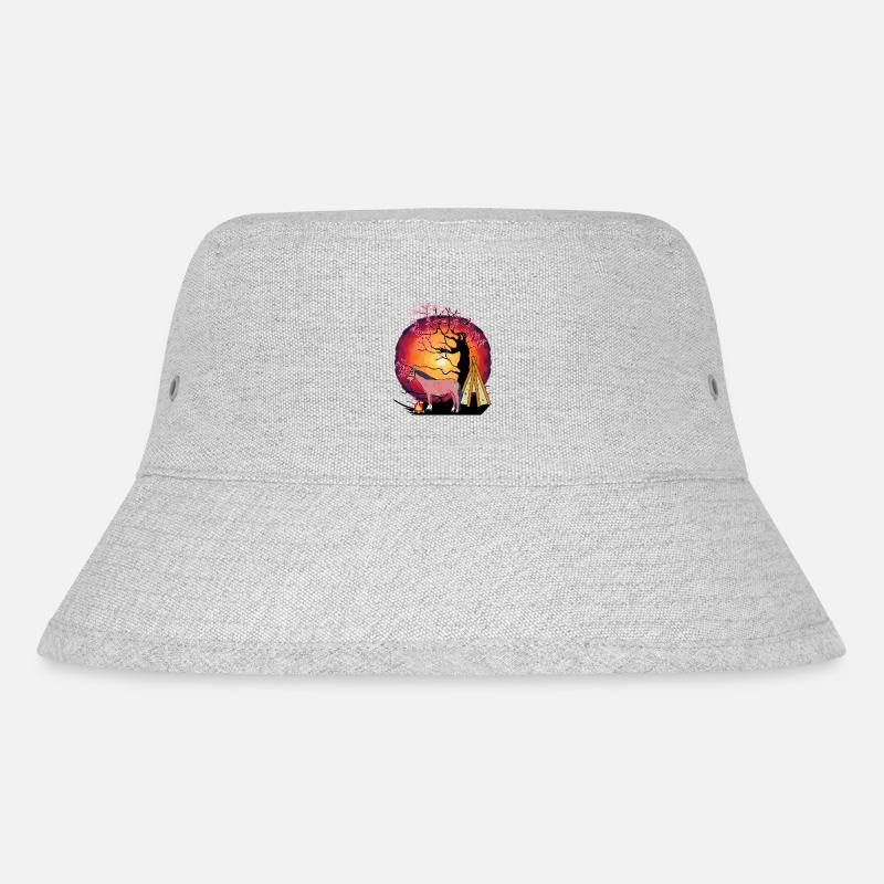 Hippie Pferd Pferde Tipi Sonnenuntergang Sonne - Stanley/Stella recycelter Bucket Hat - Grau meliert
