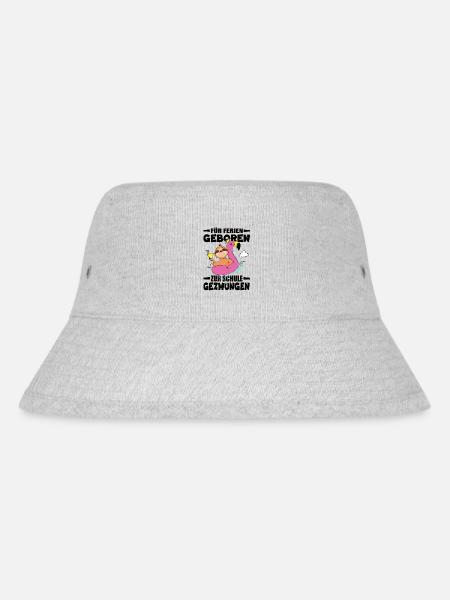 Für Ferien Geboren Zur Schule Gezwungen - Stanley/Stella recycelter Bucket Hat - Grau meliert