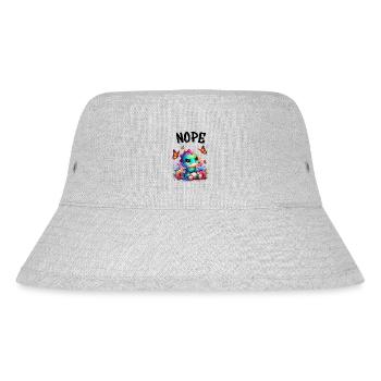 Dinosaurier Spruch Nope für Jungen und Mädchen - Stanley/Stella recycelter Bucket Hat - Grau meliert - Vorne