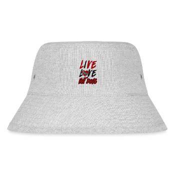 Hot Dog Adult Live Love Hot Dogs - Stanley/Stella recycelter Bucket Hat - Grau meliert - Vorne