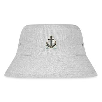 Maritimer Charme Anker Design - Stanley/Stella recycelter Bucket Hat - Grau meliert - Vorne