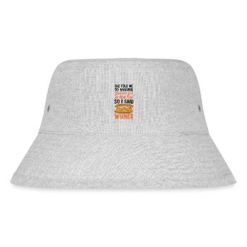 Hot Dog Adult She Told Me To - Stanley/Stella recycelter Bucket Hat - Grau meliert - Vorne