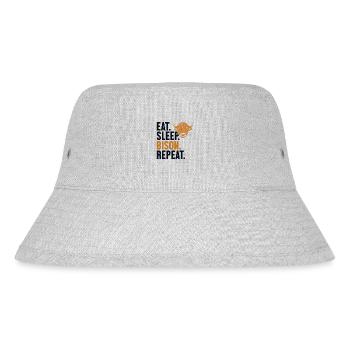 Essen Schlaf Bison Wiederholung Büffel Amerikanischer Bison - Stanley/Stella recycelter Bucket Hat - Grau meliert - Vorne