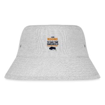 Bison, nehmen wir an, ich habe Recht, Büffelamerikaner - Stanley/Stella recycelter Bucket Hat - Grau meliert - Vorne