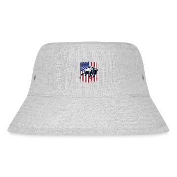 Bison Amerikanische Flagge Büffel Bovinae Amerikanisch - Stanley/Stella recycelter Bucket Hat - Grau meliert - Vorne
