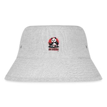 Panda bear gives sushi tips - Stanley/Stella Recycled Bucket Hat - heather grey - Front