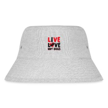 Hot Dog Adult Live Love Hot Dogs - Stanley/Stella Recycled Bucket Hat - heather grey - Front