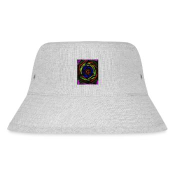 Concentric Colored Lines, Abstract Drawing - Stanley/Stella Recycled Bucket Hat - heather grey - Front