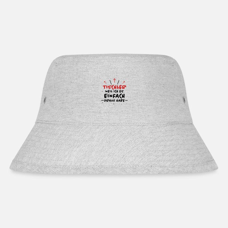 Tischler Spruch Beruf Lustiges Tischler Geschenk - Stanley/Stella recycelter Bucket Hat - Grau meliert