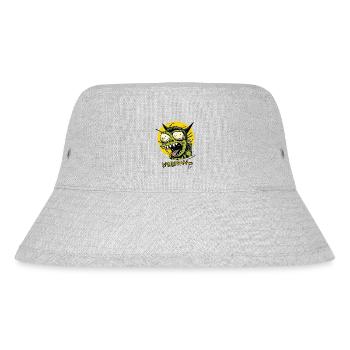 green gelg red, kamikatze cat pilot - Stanley/Stella Recycled Bucket Hat - heather grey - Front