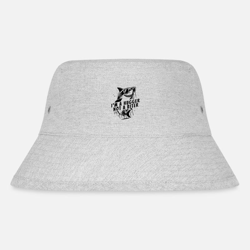 Funny shark hugging - Stanley/Stella Recycled Bucket Hat - heather grey
