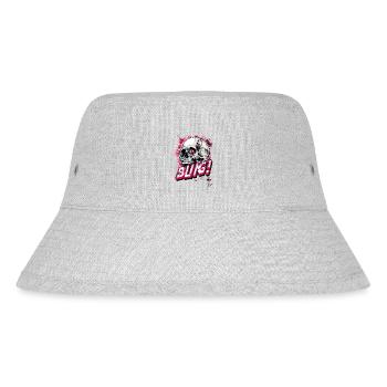 Diamanten Rubine Bling Totenkopf - Stanley/Stella recycelter Bucket Hat - Grau meliert - Vorne
