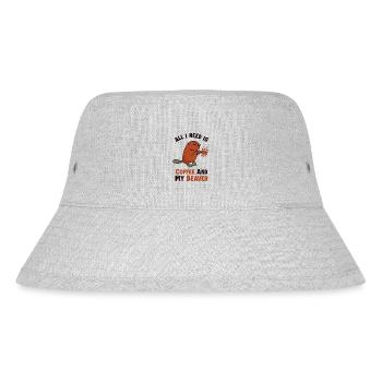 Kaffee und mein Biber Castor Canadensis Nord - Stanley/Stella recycelter Bucket Hat - Grau meliert - Vorne