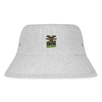 Bewahren Sie Ruhe und züchten Sie Bonsai Bonsai Schalen Penjing - Stanley/Stella recycelter Bucket Hat - Grau meliert - Vorne