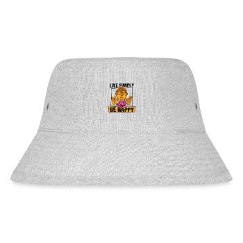 Lebe einfach glücklich Buddhistische Statue Symbol - Stanley/Stella recycelter Bucket Hat - Grau meliert - Vorne