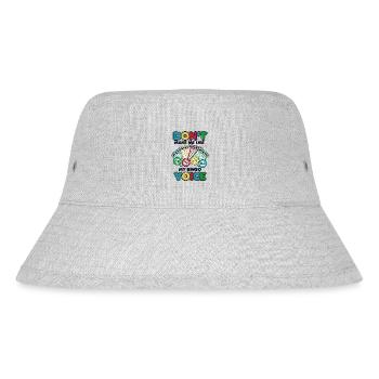 Zwinge mich nicht, meine Bingo-Stimmflecken zu benutzen - Stanley/Stella recycelter Bucket Hat - Grau meliert - Vorne