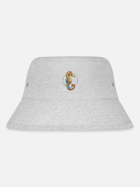 Hübsches dekoratives Seepferdchen - Stanley/Stella recycelter Bucket Hat - Grau meliert