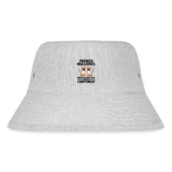 French Bulldogs Where Every Side Eye Is A Complime - Stanley/Stella Recycled Bucket Hat - heather grey - Front