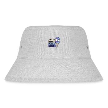 Das Leben ist kurz Mach es süß Gelato Maker Liebhaber - Stanley/Stella recycelter Bucket Hat - Grau meliert - Vorne