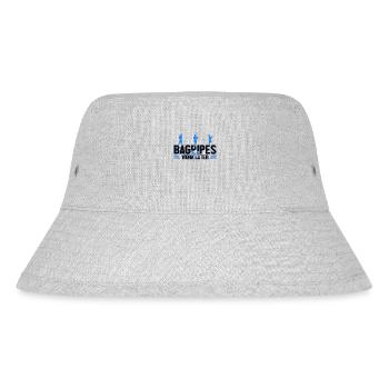 Bagpipes First Work Later Bagpipe Lessons - Stanley/Stella Recycled Bucket Hat - heather grey - Front