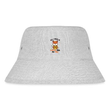Kaffee und mein Fuchs Rotfuchs Canidae Caninae Fuchs - Stanley/Stella recycelter Bucket Hat - Grau meliert - Vorne