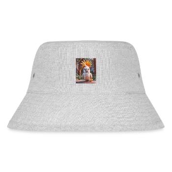 super süßes australisches Tier Down Under – Kakadu - Stanley/Stella recycelter Bucket Hat - Grau meliert - Vorne