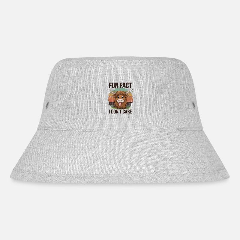 Schottisches Hochlandrind Highland Cattle - Stanley/Stella recycelter Bucket Hat - Grau meliert