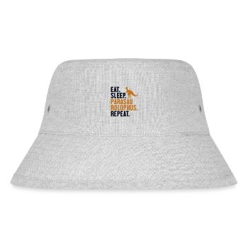 Eat Sleep Parasaurolophus Repeat Dinosaur - Stanley/Stella Recycled Bucket Hat - heather grey - Front