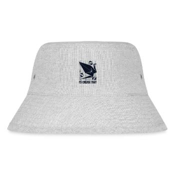 I'd Crease That Owl Paper Crane Folding Master - Stanley/Stella Recycled Bucket Hat - heather grey - Front