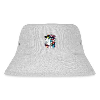 Frauen Girl Power Design Kunst Weiblicher Feminismus Symbol - Stanley/Stella recycelter Bucket Hat - Grau meliert - Vorne