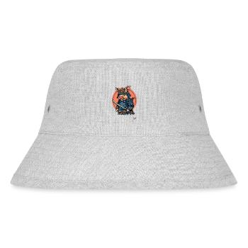 Japanese Shogun Samurai Pig - Stanley/Stella Recycled Bucket Hat - heather grey - Front