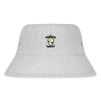 Iss Bambus Sei glücklich Panda Bär Freund Liebhaber Riese - Stanley/Stella recycelter Bucket Hat - Grau meliert - Vorne