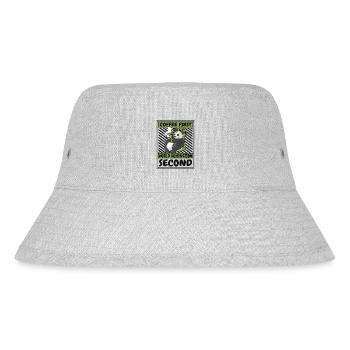 Kaffee Erste Weltherrschaft Zweite Panda Bär - Stanley/Stella recycelter Bucket Hat - Grau meliert - Vorne