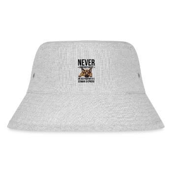 Never Underestimate An Old Man With A German Sheph - Stanley/Stella Recycled Bucket Hat - heather grey - Front