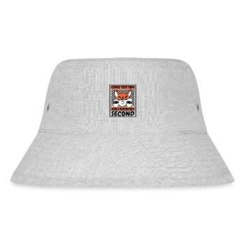 Erst der Kaffee, dann die Weltherrschaft, dann der Rotfuchs - Stanley/Stella recycelter Bucket Hat - Grau meliert - Vorne