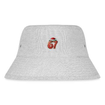 67 Number Christmas Biscuit - Stanley/Stella Recycled Bucket Hat - heather grey - Front