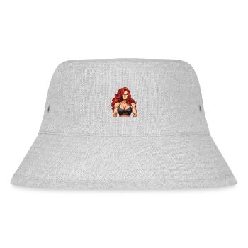 Woman Muscles Girl Fitness - Stanley/Stella Recycled Bucket Hat - heather grey - Front