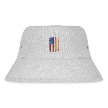 Saxophones American Flag - Stanley/Stella Recycled Bucket Hat - heather grey - Front