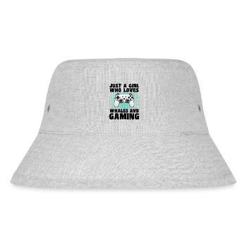 Gamer and Whales: Video Games and Marine Adventure - Stanley/Stella Recycled Bucket Hat - heather grey - Front