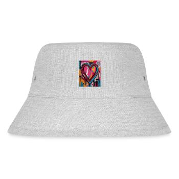 Herz für Kunstliebhaber - Stanley/Stella recycelter Bucket Hat - Grau meliert - Vorne