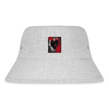 Herz für Kunstliebhaber - Stanley/Stella recycelter Bucket Hat - Grau meliert - Vorne