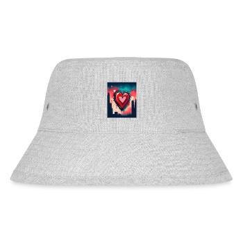Herz für Kunstliebhaber - Stanley/Stella recycelter Bucket Hat - Grau meliert - Vorne