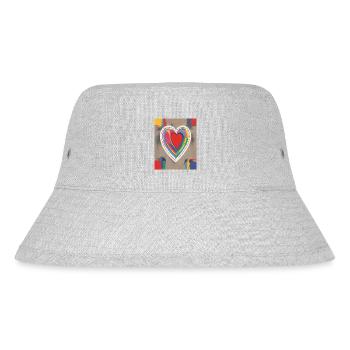 Herz für Kunstliebhaber - Stanley/Stella recycelter Bucket Hat - Grau meliert - Vorne