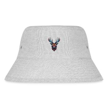 Hirsch Portrait - Stanley/Stella recycelter Bucket Hat - Grau meliert - Vorne