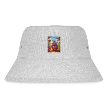 super süße afrikanische Tiere – Nilpferd - Stanley/Stella recycelter Bucket Hat - Grau meliert - Vorne