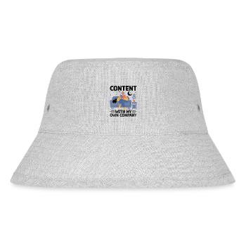 Content mit meinen eigenen Firmensprüchen für Introvertierte - Stanley/Stella recycelter Bucket Hat - Grau meliert - Vorne
