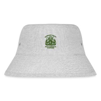 Support Local Professional Nappers Funny Sloth - Stanley/Stella Recycled Bucket Hat - heather grey - Front